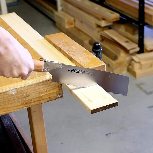 KAKURI Rip Saw 10" for Woodworking - Professional Japanese Pull Saw for Rip Cuts - Red Oak Handle with Oil Finish - Tool-Free Blade Replacement - Made in Japan