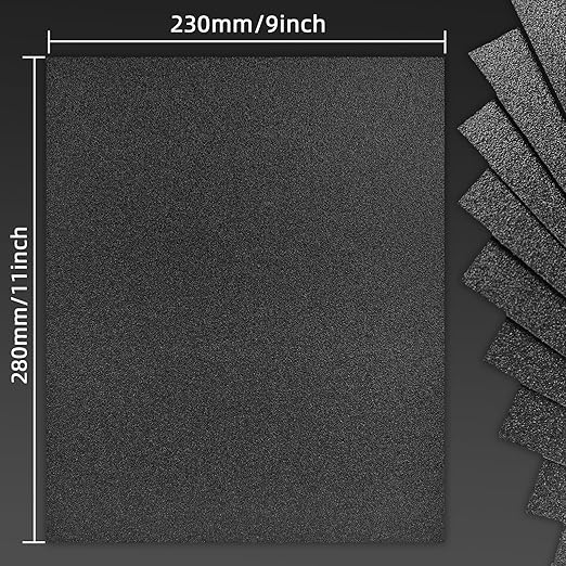 80 Grit Sand Paper, 9 x 11 Inch, 25 Pcs Wet Dry Sandpaper Sheets, Silicon Carbide for Wood, Metal, Automotive Sanding and Polishing, Waterproof and Durable
