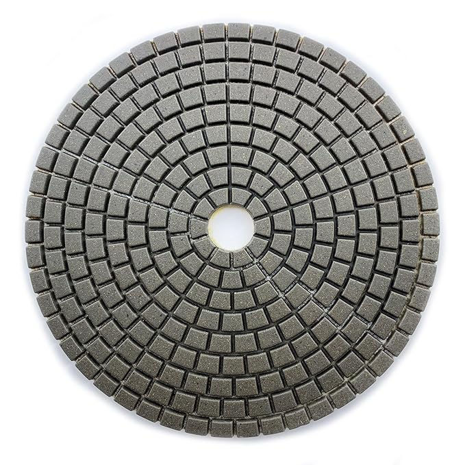 7" High Performance Dry Stone/Concrete Polishing Pads, 2.2mm Segment Height, Turbo Style, 100 Grit