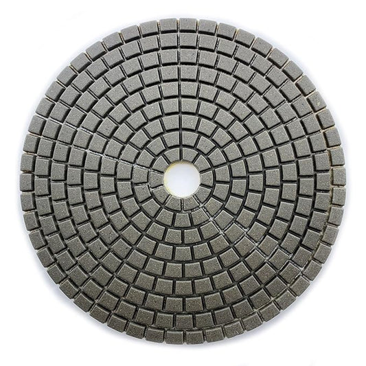7" High Performance Dry Stone/Concrete Polishing Pads, 2.2mm Segment Height, Turbo Style, 100 Grit