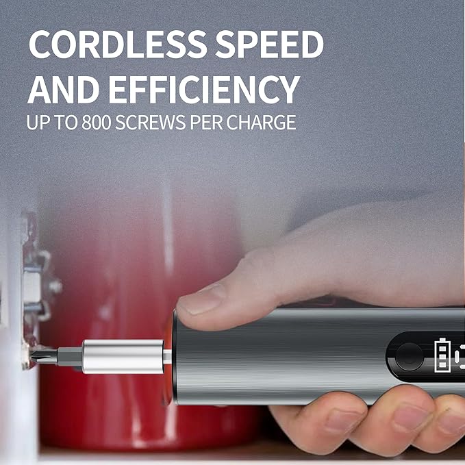 Multi-Functional Electric Screwdriver Set - Cordless Stick Drill w/Wireless Charging & Magnetic Bits, Perfect for Electronics, Home Appliances, Computers, Phones, Watches Repair & DIY (grey)