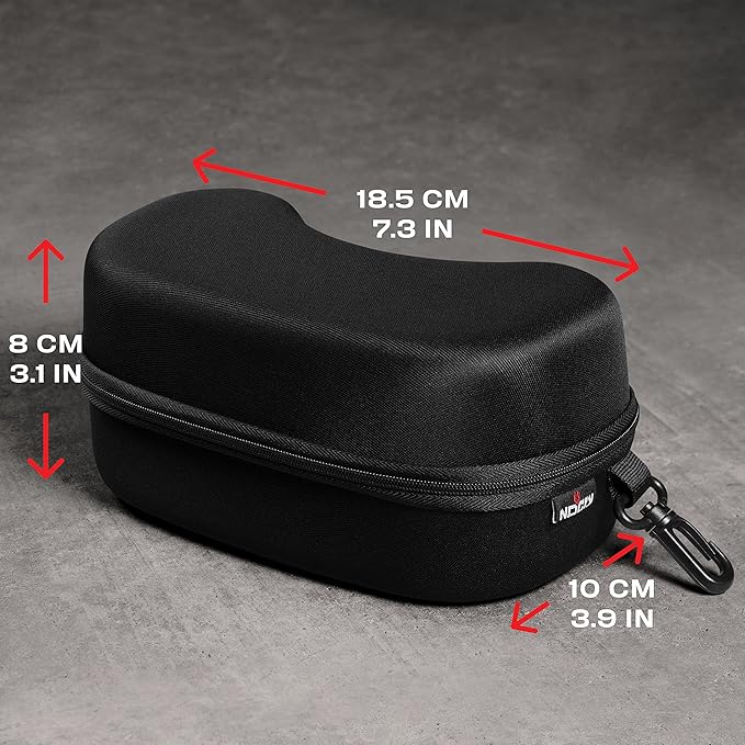 NoCry Protective Goggle Case; Fits Most Goggles; Semi Hard, Water Resistant and Shockproof Outer Shell; Reinforced Zipper; Belt Clip; Designed to Fit All Safety Goggles; Black