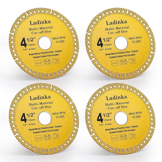 4-Pack 4-1/2 Inch Electro Plated Diamond Grinding Wheel - Heavy Duty Indestructible Disc for Angle Grinder, Multi Material Cutting Blades for Metal, Tile, Stone and Concrete