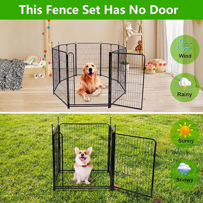 40in(H) Doorless Fence for Garden 14 Panels竊?31.2 Ft(L) Barrier, Outdoor Garden Protection for Dogs Low Threshold,Indoor Fence Without Gate