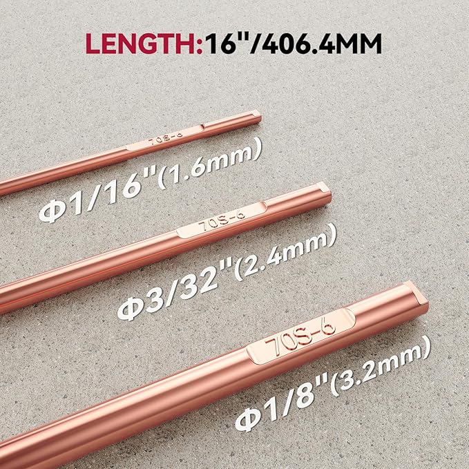 ARCCAPTAIN Mild Steel TIG Welding Rod ER70S-6, Welding Wire Filler Rod, 1/16" X 16", 5LB