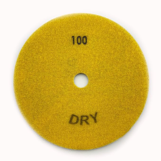 7" High Performance Dry Stone/Concrete Polishing Pads, 2.2mm Segment Height, Turbo Style, 100 Grit