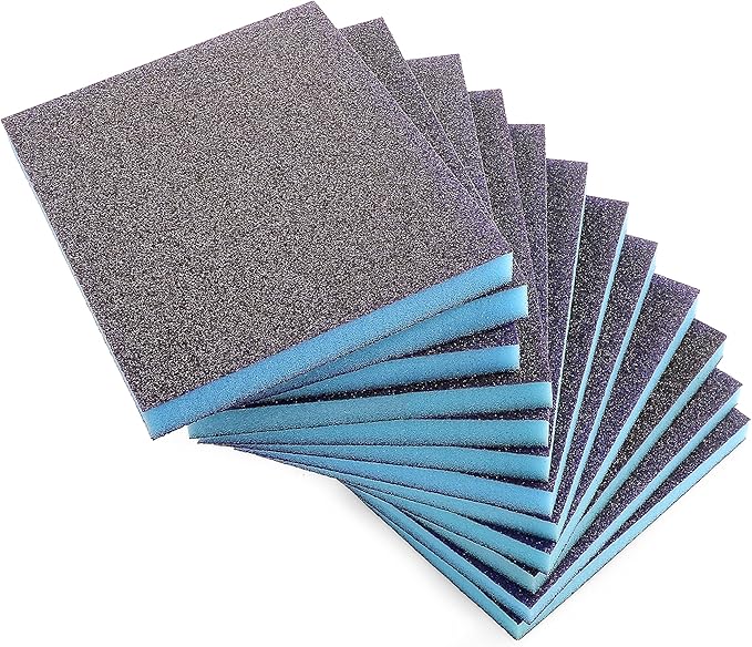 12Pcs 60 Grit Sanding Sponge, Jamiikury Coarse Sanding Blocks Washable and Reusable, Wet Dry Sandpaper Sponge for Wood Metal Furniture Paint and Drywall