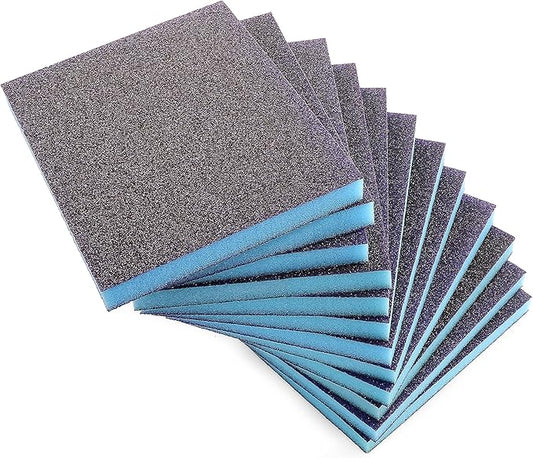 12Pcs 60 Grit Sanding Sponge, Jamiikury Coarse Sanding Blocks Washable and Reusable, Wet Dry Sandpaper Sponge for Wood Metal Furniture Paint and Drywall