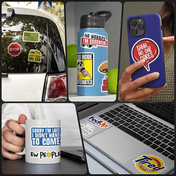 200 PCS Hard Hat Stickers for Adults (No Duplicates) Sarcastic, Meme, & Funny Stickers for Water Bottles, Toolbox, Helmet, & Hard Hat Accessories ??Ideal for All Blue Collar Workers