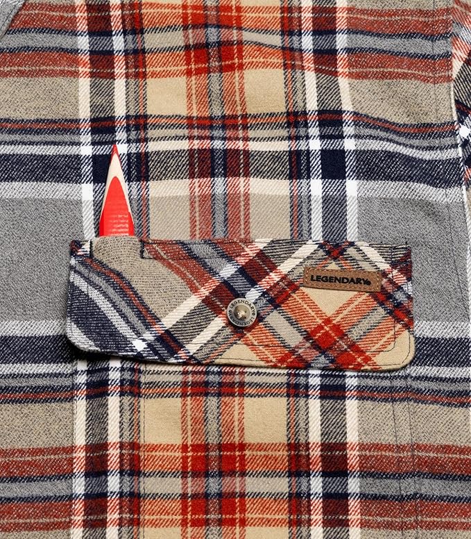 Legendary Whitetails Men's Flannel Shirt Long Sleeve Button Down 100% Cotton