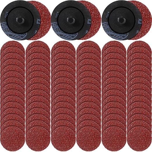 300 Pcs 2 Inch Sanding Discs 36 Grit Roll Lock Die Grinder Sanding Disc Quick Change Disc Accessories for Surface Prep Strip Grind Polish Finish Burr Rust Paint Removal