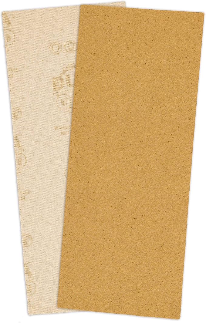 Dura-Gold Premium 1/3 Sheet Gold Sandpaper Sheets, 60 Grit (Box of 16) - 3-2/3" x 9" Size Hook & Loop Backing, Wood Furniture Woodworking, Auto Paint - Jitterbug Sanders, Clip-On, Hand Sanding Blocks