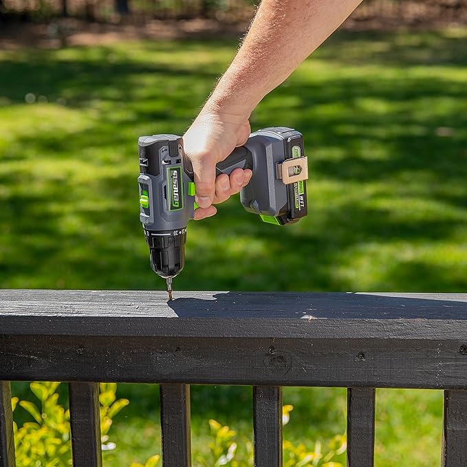 Genesis G20MAX 20V Cordless Drill with Battery and Charger 2-Speed 3/8" Single Sleeve Keyless Chuck, 300 in-lb Torque, 20+1 Clutch Settings (GLCD2038B)