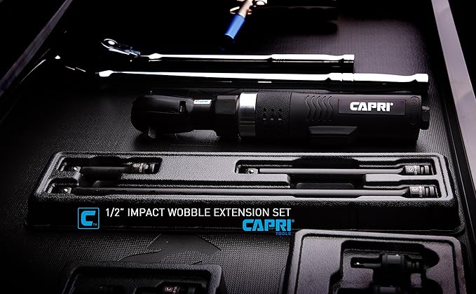 Capri Tools 2283253 1/2-Inch Drive Wobble Impact Extension Bar Set, CrMo, 3-Piece