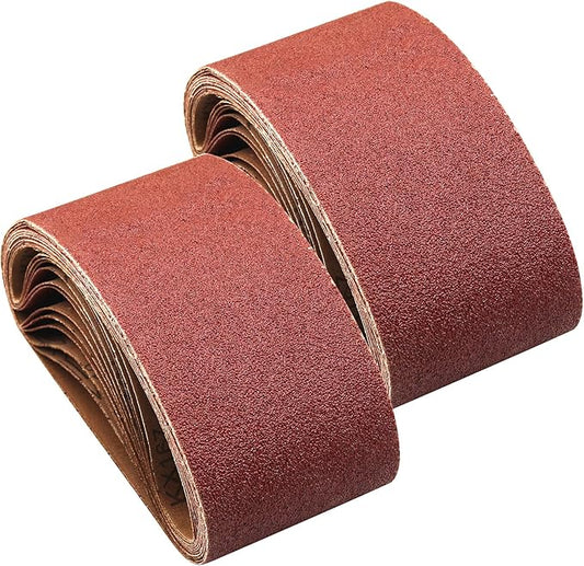 24 Pcs 4 x 21-Inch Sanding Belts for Belt Sander 4x21,6 Each of 40 80 120 240 Grits Aluminum Oxide Sandpaper, 24 Pack