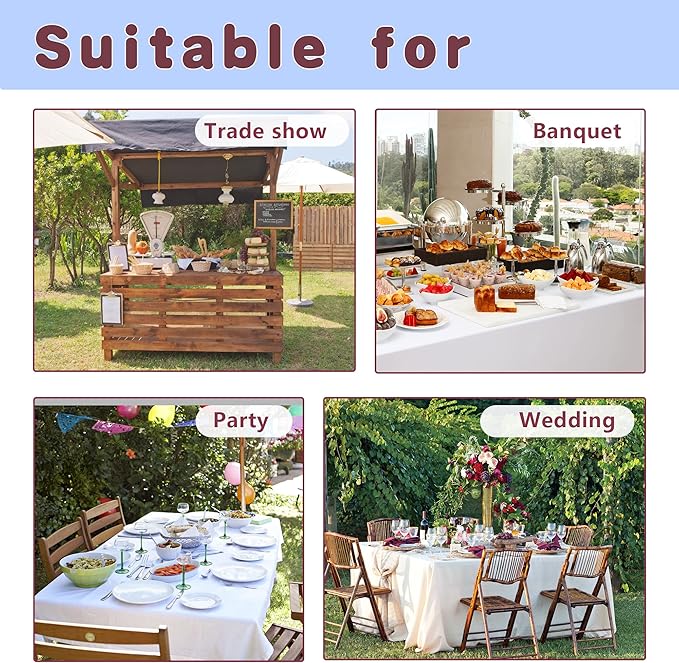 HolidayIdeas Fitted Table Covers - 96 x 30 Inch - 2 Pack Rectangle Tablecloths for 8 Foot Tables, Polyester Fabric Tablecloth for Parties, Holiday Dinner, Trade Show (Aqua)
