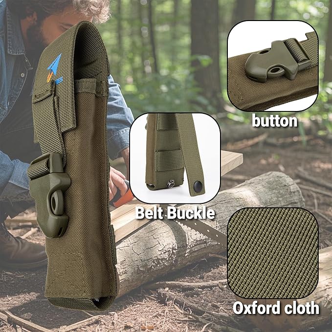 Folding Saw Storage Pouch, Compatible with 7-8 Inch Hand Saws and Pruning Saws, Made of 1680D Nylon Oxford Fabric (Green)