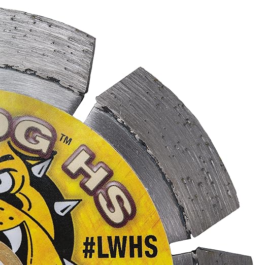 Delta Diamond Mad Dog HS 4 Inch Segmented Diamond Blade, .080 X 7/8"-5/8" Arbor, Premium, Wet/Dry, Laser-Welded, General Purpose Cutting Concrete, Masonry, Stone (4")