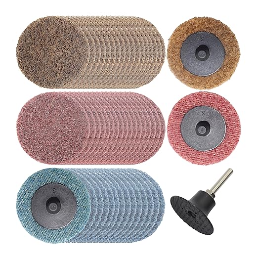 Merryland Surface Conditioning Disc 2 inch for Die Grinder, 2inch Mixed Quick Change Disc 50 Pack with 1/4 Inch Shank, Sanding Disc Nylon Non-Woven Paint Rust Metal Steel Iron, DGTAA52C4