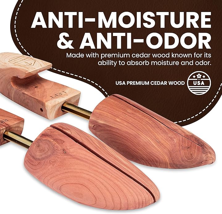 HOUNDSBAY Cedar Shoe Tree - Shoe Trees for Men & Women, Sneakers, Widener & Shaper