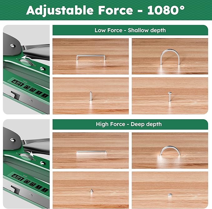 Tonmifr Heavy Duty 4 in 1 Staple Gun Larger Size, Effortless Operation - 1080째 Force Adjustment, Stapler Gun for Upholstery, Carpentry, Wood, Fabric, Furniture, Wall & DIY with Remover & 4000 Staples