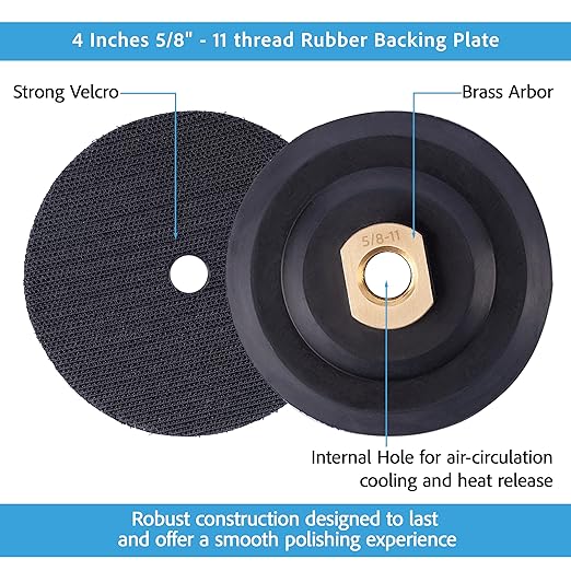 4 Inch Diamond Tile Polishing Pads for Grinder Polisher, 15 PCS Wet Dry Concrete Polishing Pads Kit including 5/8-11 Rubber Backer Pad and 30-3000 Grit Polishing Pad for Marble, Granite Polishing (15)