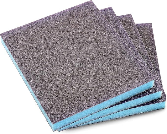 4Pcs 100 Grit Sanding Sponge, Jamiikury Medium Sanding Blocks Washable and Reusable, Wet Dry Sandpaper Sponge for Wood Metal Furniture Paint and Drywall