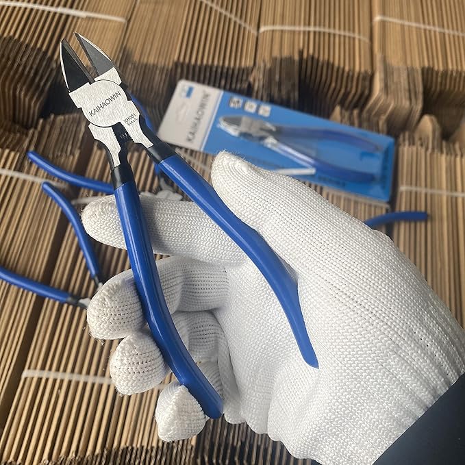 Wire Cutters 2 Pack KAIHAOWIN 6 Inch Wire Cutters Set Spring Loaded Wire Snips Diagonal Cutting Pliers Dikes Precision Wire Clippers Small Flush Cutter for Cutting Wires,Electronics,Cables,Jewelry,DIY