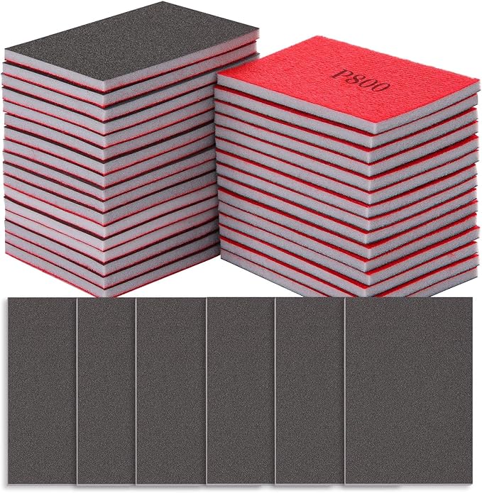 800 Grit Sanding Sponge Set, Sanding Sponges for Wood, Wet Dry Ultra Fine Pad for Automobile Wood Furniture Metal Drywall Polishing