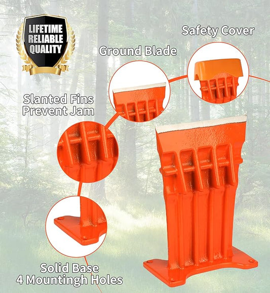 Firewood Kindling Log Wood Splitter ??No Axe! Wedge Point Splits Firewood, 6 Inch, Orange with Safety Cover