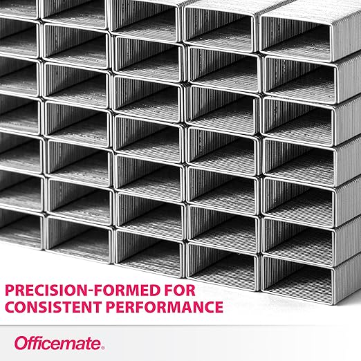 Officemate Standard Staples, 10 Boxes of 5,000 (50,000 Total), 1/4??Full-Strip General Purpose Staples, Fits Standard Desktop and Office Staplers, 20-Sheet Capacity
