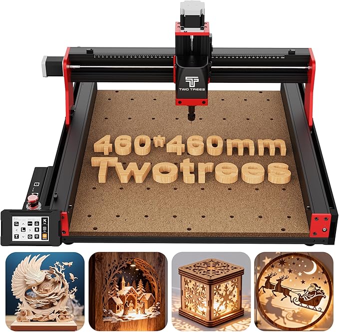 Twotrees TTC450 Pro CNC Router Machine with NEMA 57 Closed-Loop Stepper Motor 3.5" Touch Screen ,Upgraded 3 Axis Engraver Machine, Engraving Milling Machine for Wood Acrylic Aluminum Carving Cutting