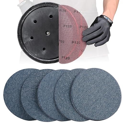 9 Inch Premium Ceramic Mesh Sanding Disc 120 Grit, 25 Pack Round Hook and Loop Mesh Anti-Clogging Drywall Sandpaper Disc Dust Free for Drywall Sander
