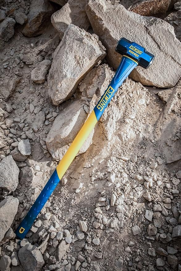 Estwing 6-Pound Hard Face Sledge Hammer for Demolition/Stake Driving, 50-55 HRC, 36-Inch Fiberglass Handle, Overstrike Protection, Textured Grip