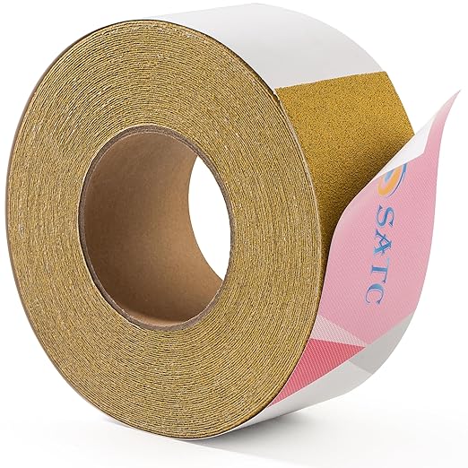 S SATC 60 Grit PSA Pink Longboard Sandpaper 20 Yard Long Continuous Roll, 2-3/4" Wide Self Adhesive Stickyback Sanding Sheets for Automotive, Hand Sanding Blocks,Woodworking, Metal, Plastic