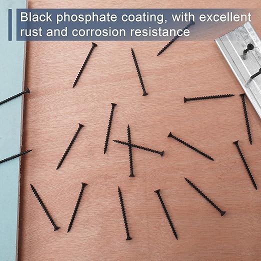 85pcs #8 횞 2-1/2 inch High Hardness Drywall Screws, Black, Coarse Thread, Phillips Drive, Bugle Head, Black Wood Screws, Wood and More