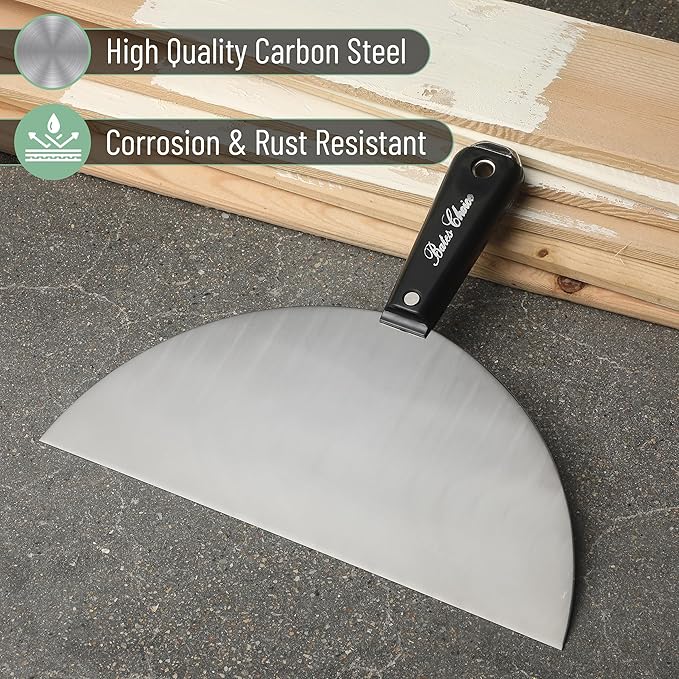 Bates- Putty Knife, 10 Inch, Plastic Handle, Carbon Steel, Flexible, Metal Scraper, Drywall Spackle Knife, Metal Paint Scraper Tool, Putty Knife Scraper, Wall Scraper, Drywall Knife, Spackle Tool