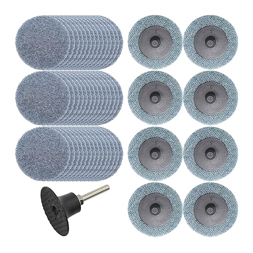 Merryland Surface Conditioning Disc 2 inch for Die Grinder, 2inch Fine Quick Change Disc 50 Pack with 1/4 Inch Shank, Sanding Disc Nylon Non-Woven Disc Paint Rust Metal Steel Iron, DGTAA52C3