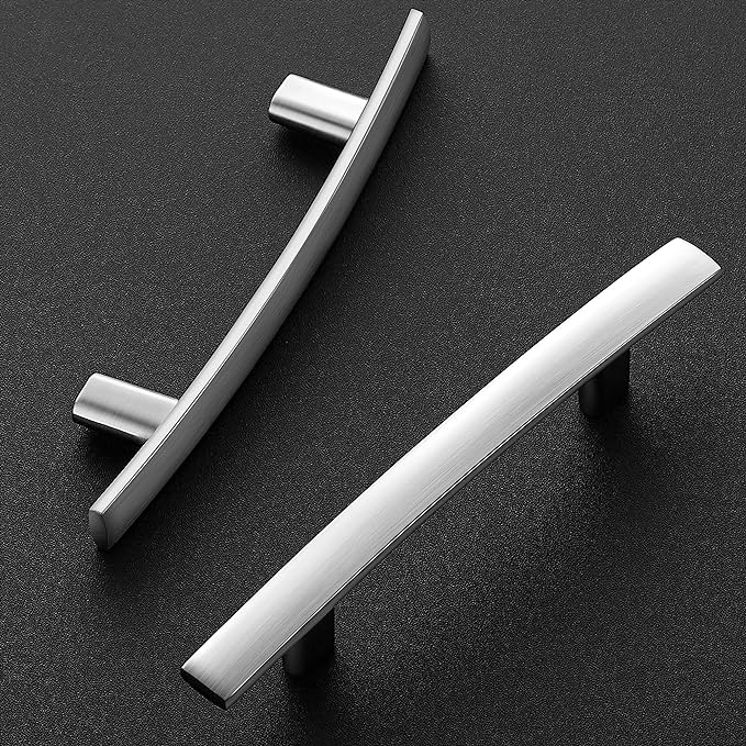 Ravinte 5-3/16 Inch Curved Cabinet Pulls Brushed Nickel Kitchen Arch Cupboard Handles Zinc Alloy Cabinet Pulls 5-3/16" Length,3" Hole Center | 10 Pack