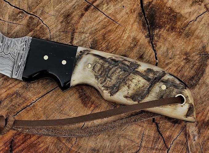 Handmade 1095 Steel Lineman’s Hawkbill knife with Leather sheath, Heavy Duty Utility Knife blade Electrician Wire Skinning knife for professional.