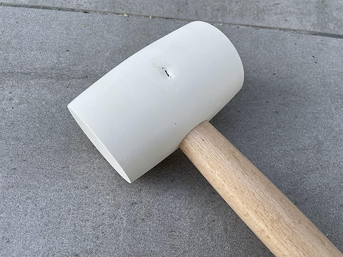 Sandbaggy Rubber Mallet | 20 oz Industrial Grade | For Applications Like Construction & Landscaping | Made of Solid Oak | Comfortable for All Day Use | Includes Tent Peg Remover (Pack of 30, White)
