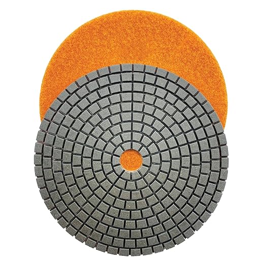 7" High Performance Dry Stone/Concrete Polishing Pads, 2.2mm Segment Height, Turbo Style, 200 Grit