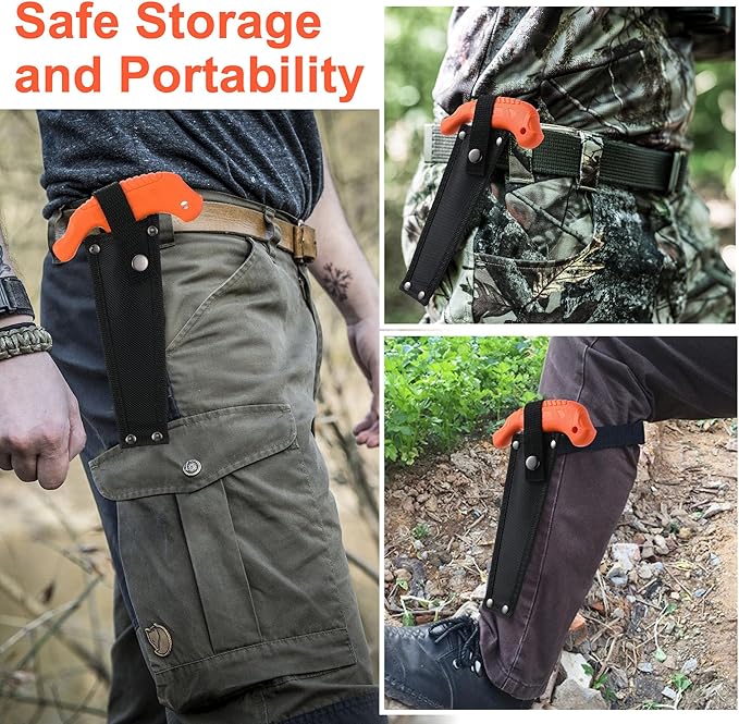 Hunting Bone Saw, 4.96 Inch CR13 Stainless Steel Sawtooth Blade, Ergonomic T Non Slip Handle, Compact Meat Saw for Camping, Hunting, Outdoor Processing and Hiking with Sheath