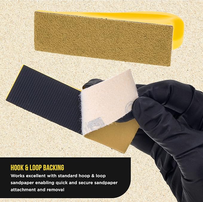 Dura-Gold Micro Hand Sanding Block Kit, 3.5??x 1??Pad, Hook & Loop Backing, 40 Sandpaper Sheets, 5 Each 60, 80, 120, 180, 220, 320, 400, 600 Grit - Wood Woodworking, Small Detail Finishing Sander