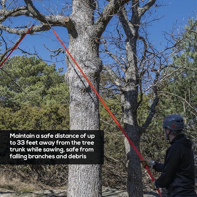 Nordic Pocket Saw High Limb Rope Saw - The Arborist V.2-32" Rope Chainsaw Double Sided with Sawteeth on Each Link - 36 feet Straps and 66 feet Throwline - Tree Limb Cutter with Storage Bag