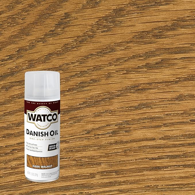 Watco Danish Oil Wood Finish Spray, 11.25 oz, Dark Walnut