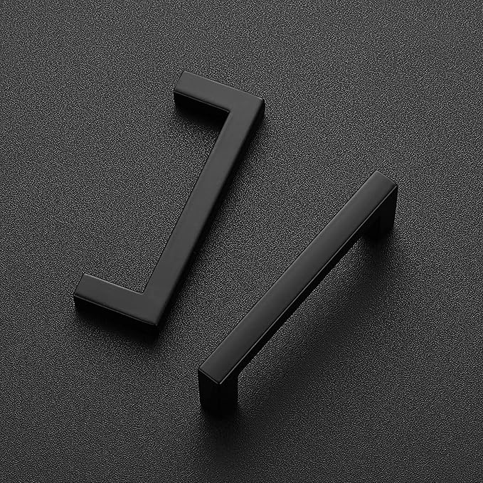 Ravinte 20 Pack Solid 3 Inch Center to Center Slim Square Bar Drawer Handles Kitchen Cabinet Handles Black Drawer Pulls Kitchen Cabinet Hardware Kitchen Handles Matte Black Cabinet Pulls