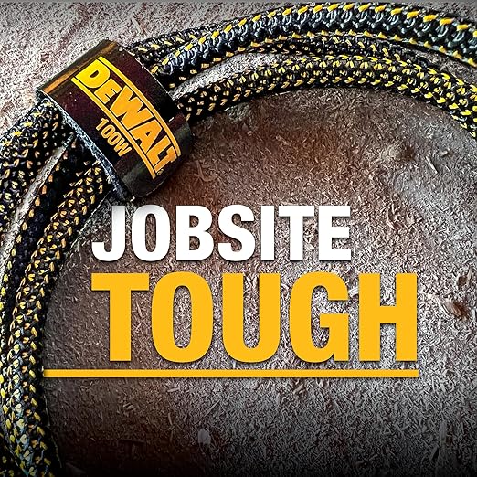 DEWALT Heavy Duty 100W USB C Cable, Jobsite 100 Watt USB C Cable, High Speed Type-C to Type-C, Fast Charge PD USBC Fast Charging Cord for iPhone 17/16/15 Plus Pro Max MacBook iPad Samsung Galaxy, 6 ft