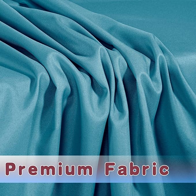 HolidayIdeas 2 Pack Fitted Tableclothes - 48 x 24 Inch - Teal Rectangle Tablecloths for 4 Foot Tables, Polyester Fabric Table Covers for Parties, Baby Shower, Wedding, Trade Show