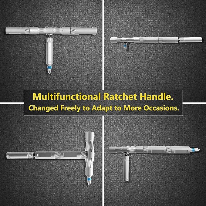 Ratchet Screwdriver Set 24 in 1 Precision Screwdriver Bit Screwdriver Sets With Case Duka Tools Ratchet Screwdriver with Detachable Handle for Watch Computer Electronics Father'screwdriver set (Black)